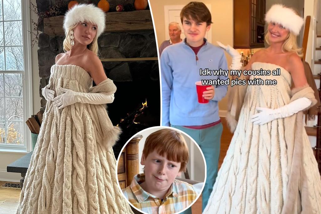 Influencer Trolled After Wearing 'Crazy' $9,000 'Blanket' Dress For Thanksgiving